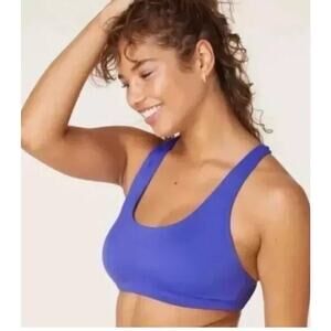 Andie Swim The Caledonia Bikini Top Blue Lapis Eco Nylon Small NWT